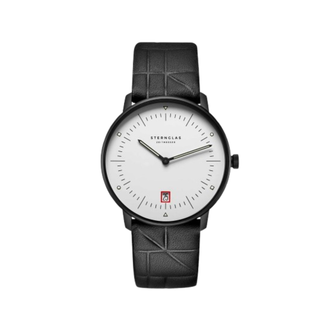 Relógio STERNGLAS Naos Edition Bauhaus III 38 mm S01-NAB15-EB09 Quartz