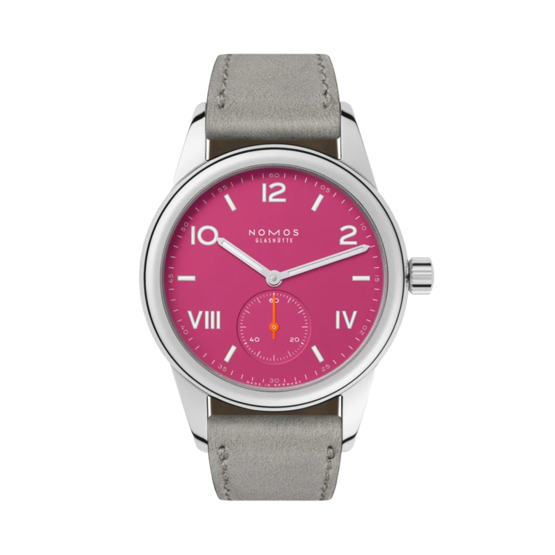 Relógio Feminino NOMOS Glashütte Club Campus 36mm Deep Pink on Leather Strap 711