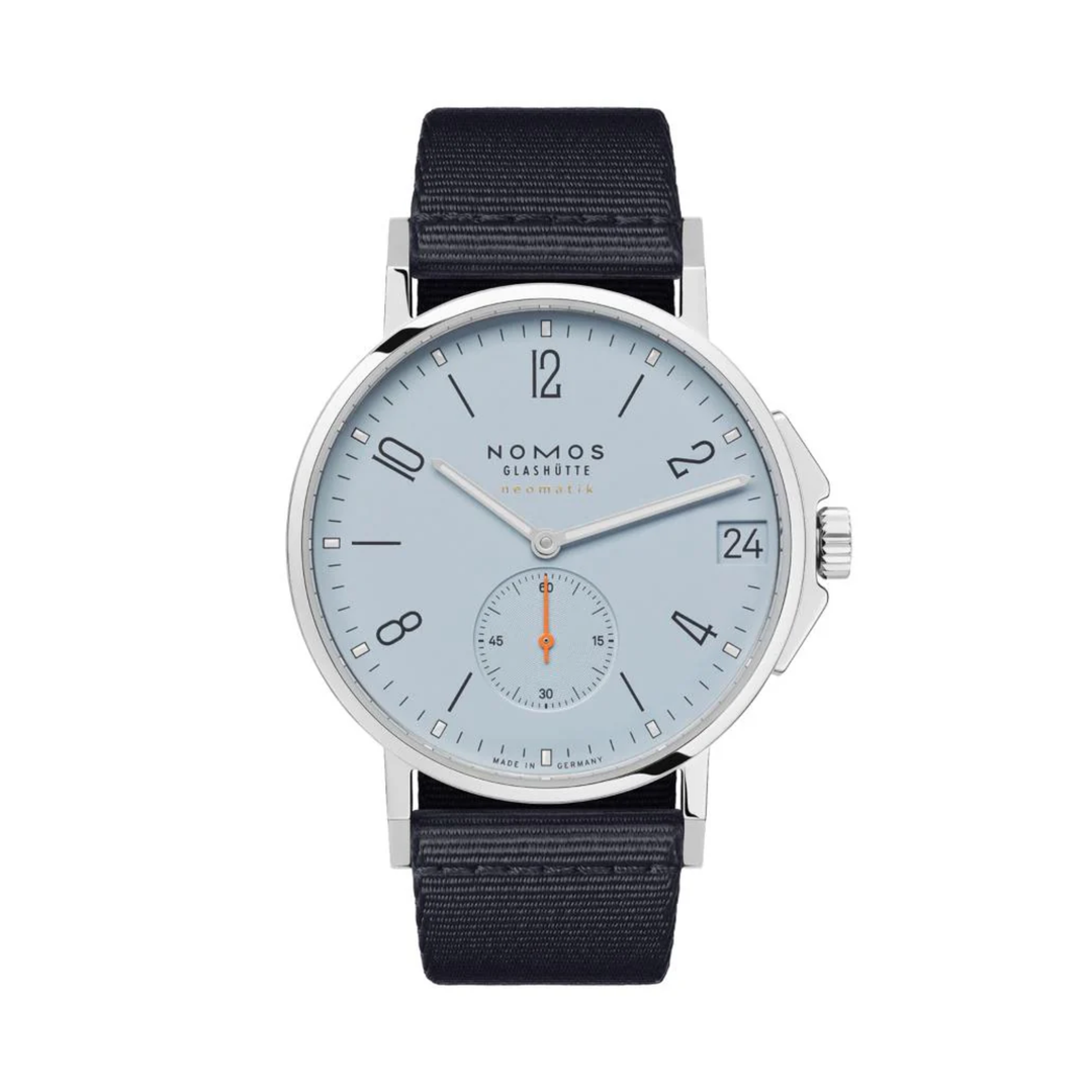 Relógio NOMOS Glashütte Ahoi Neomatik Date 38mm Sky Blue on Textile Strap 526