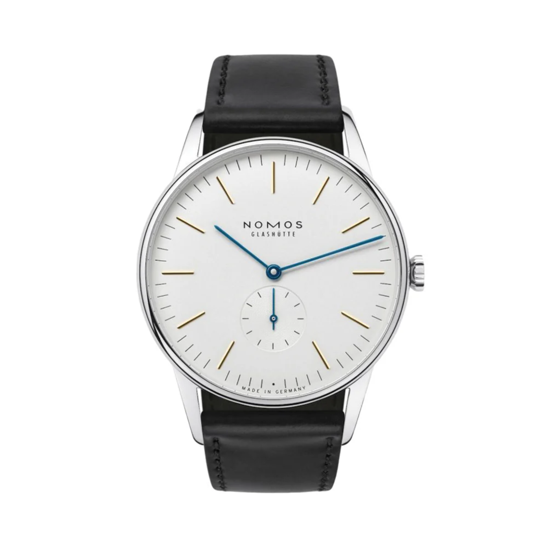 Relógio NOMOS Glashütte Orion 38mm White on Leather Leather Strap 384