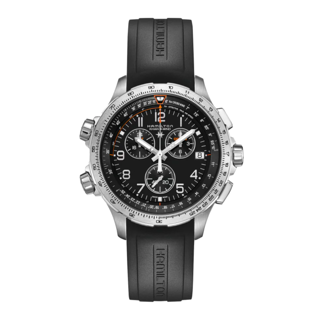Relógio Hamilton H77912335 Khaki Aviation X-Wind GMT Chrono Quartzo 46mm