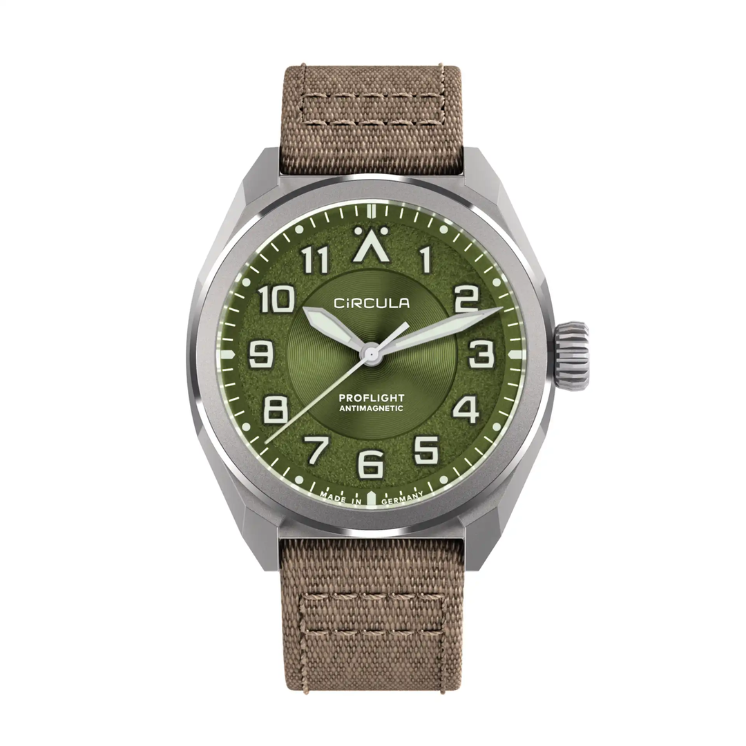 Relógio Circula Pilot watch ProFlight Green PF-SS-PU
