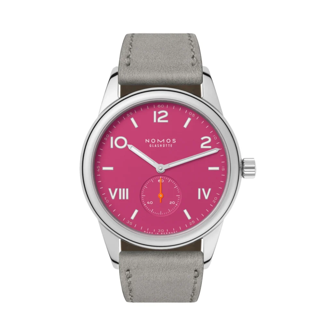 Relógio Feminino NOMOS Glashütte Club Campus 38mm Deep Pink on Leather Strap 728