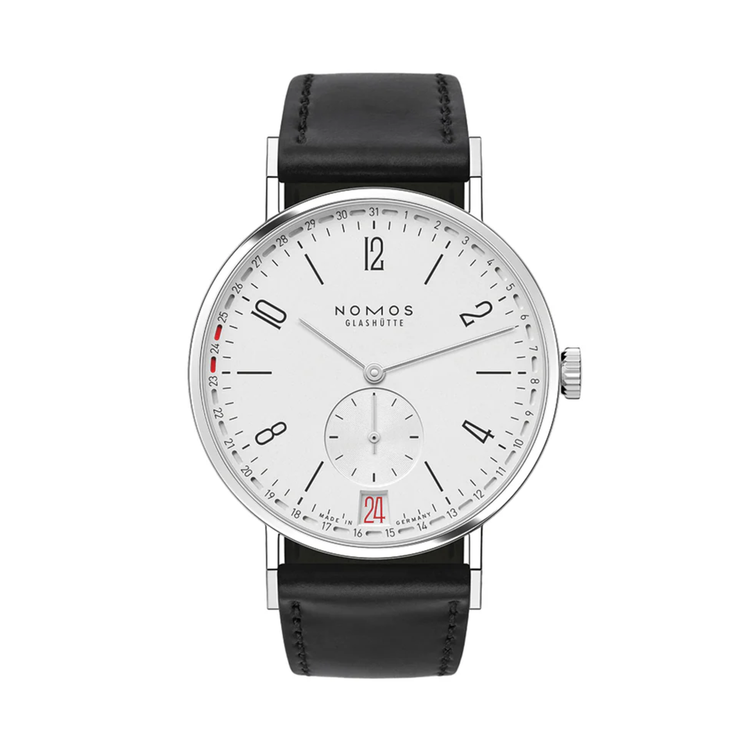 Relógio NOMOS Glashütte Tangente 2Date 37.5mm Silver on Leather Strap 135