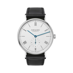 Carregue a imagem no visualizador da Galeria, Relógio NOMOS Glashütte Ludwig 38mm White Silver-Plated on Leather Strap 234