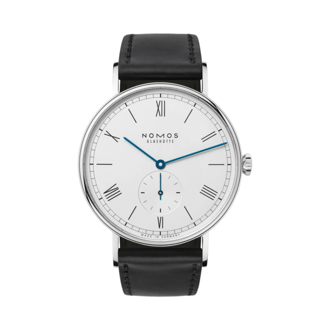 Relógio NOMOS Glashütte Ludwig 38mm White Silver-Plated on Leather Strap 234