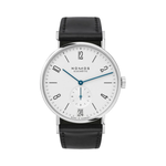 Carregue a imagem no visualizador da Galeria, Relógio NOMOS Glashütte Tangente Date 38mm White Silver-Plated on Leather Strap 130