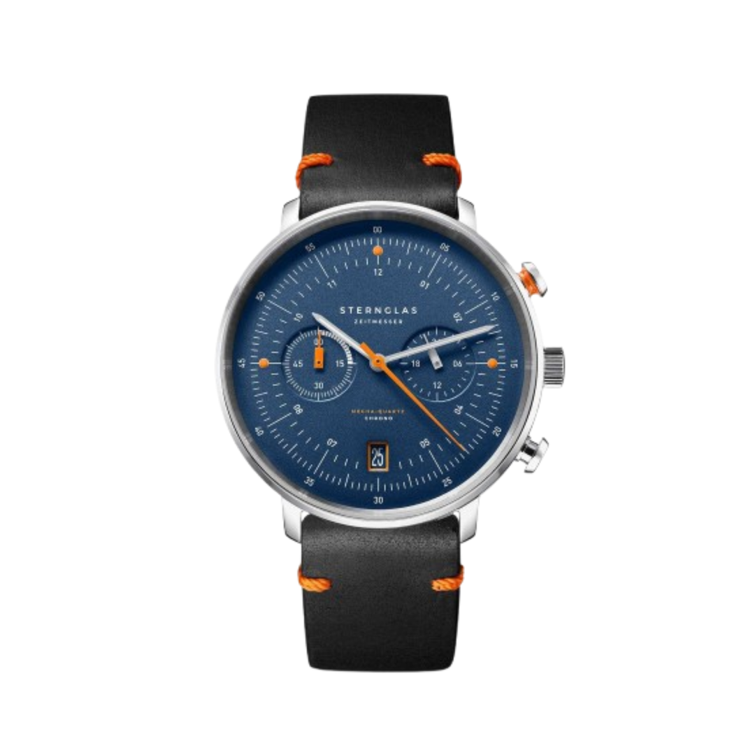 Relógio STERNGLAS Hamburg Chrono 42 mm S01-HC06-EB05 Quartzo