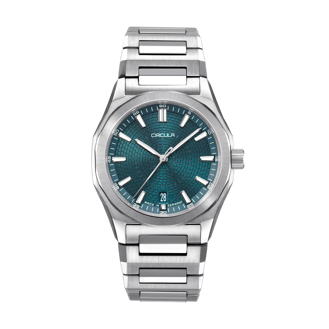 Relógio Circula Steel sports watch Facet Petrol - Steel Strap with Butterfly Clasp FS-SV-PP-SF-AB