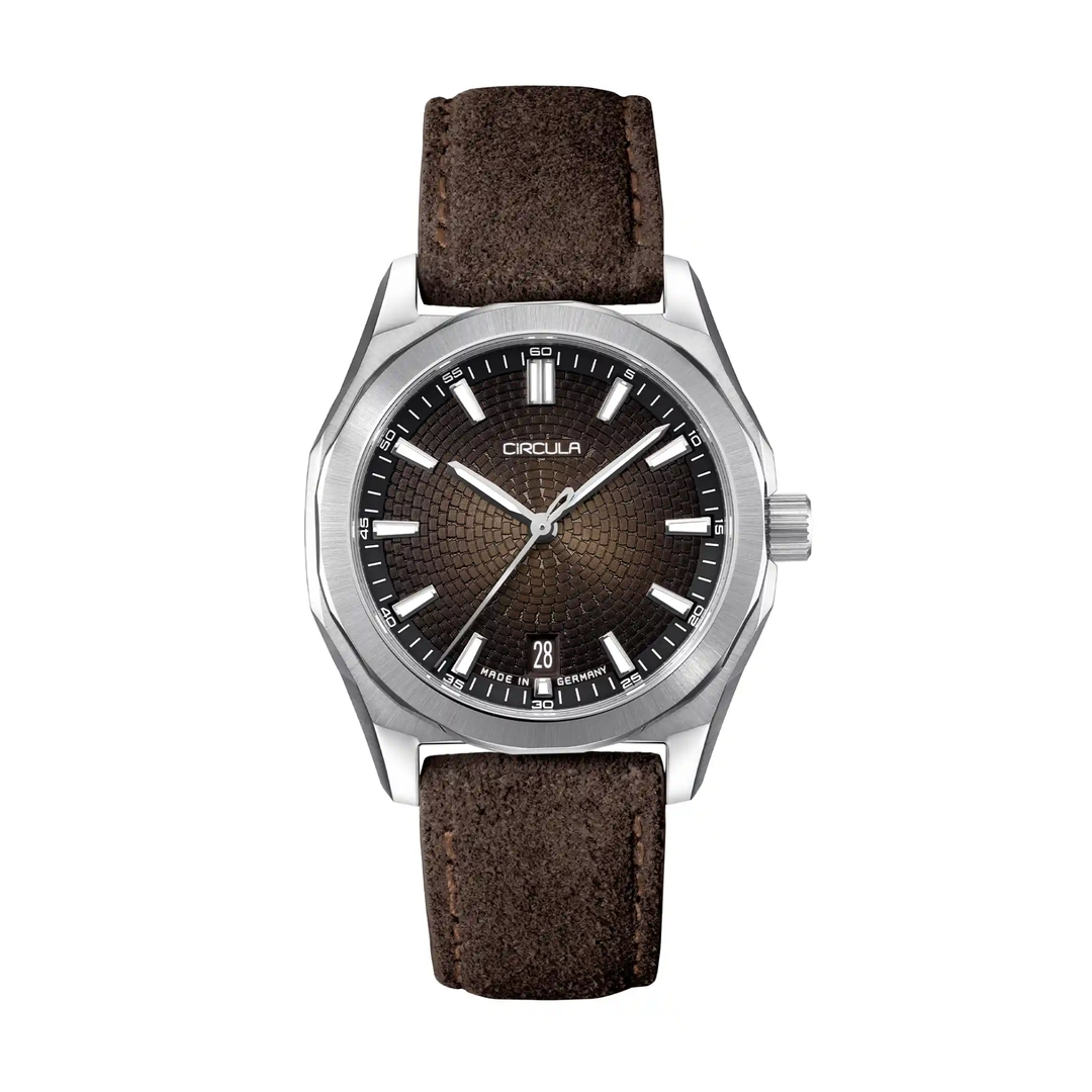 Relógio Circula Steel sports watch Facet Brown - Suede Strap FS-SV-UU