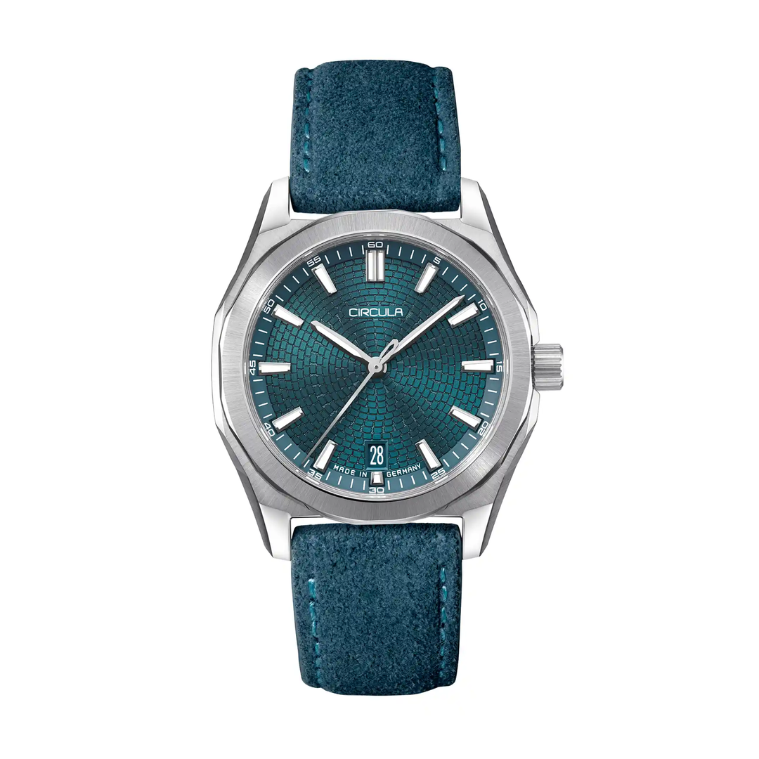 Relógio Circula Steel sports watch Facet Petrol - Suede Strap FS-SV-PP