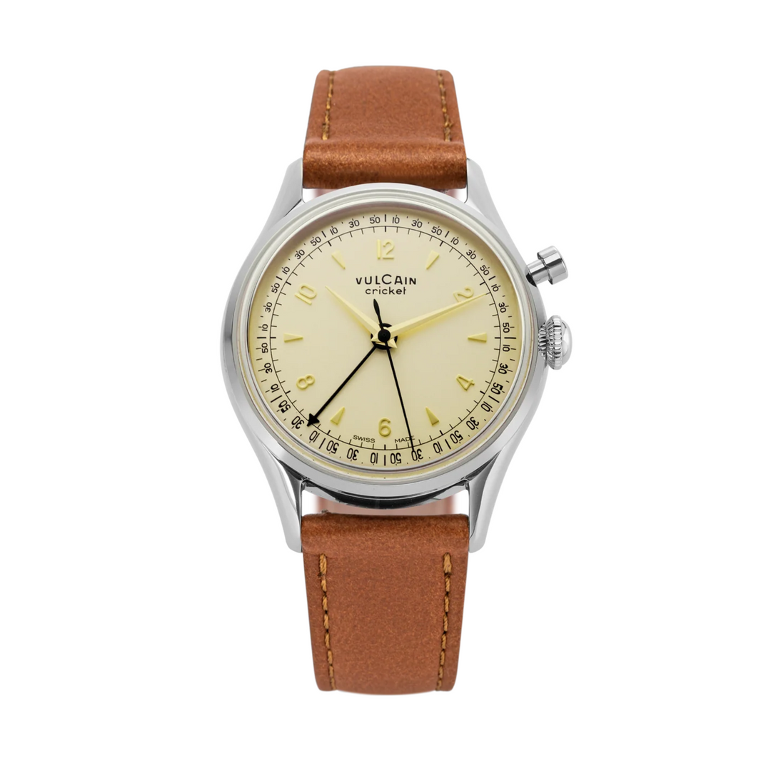 Relógio Vulcain 100169A76.BAC307 Cricket Tradition 36 mm - Eggshell