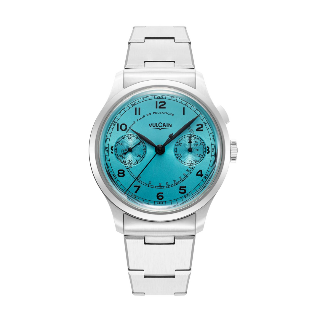 Relógio Vulcain 650167A38.BHM288 Monopusher Heritage - Turquoise