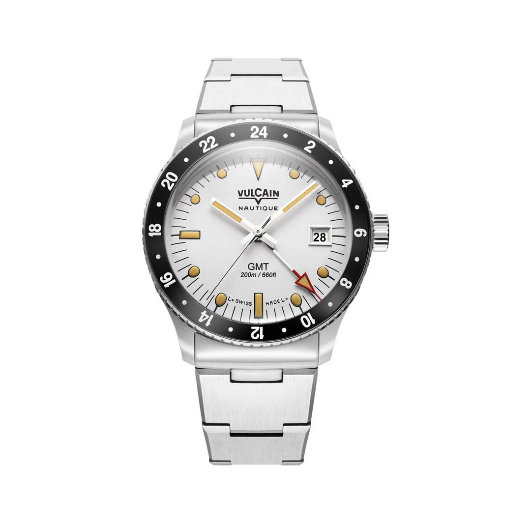 Relógio Vulcain 680174A57.BHM286 Skindiver GMT - White Luminova Beige
