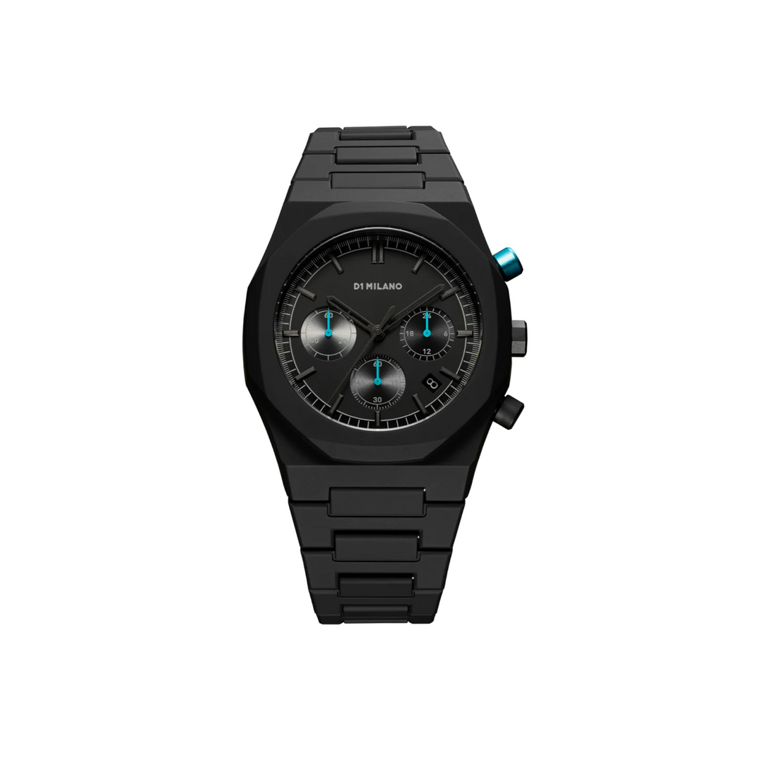 Relógio D1 Milano Charcoal Black Polychrono 40.5mm D1-PHBJ07