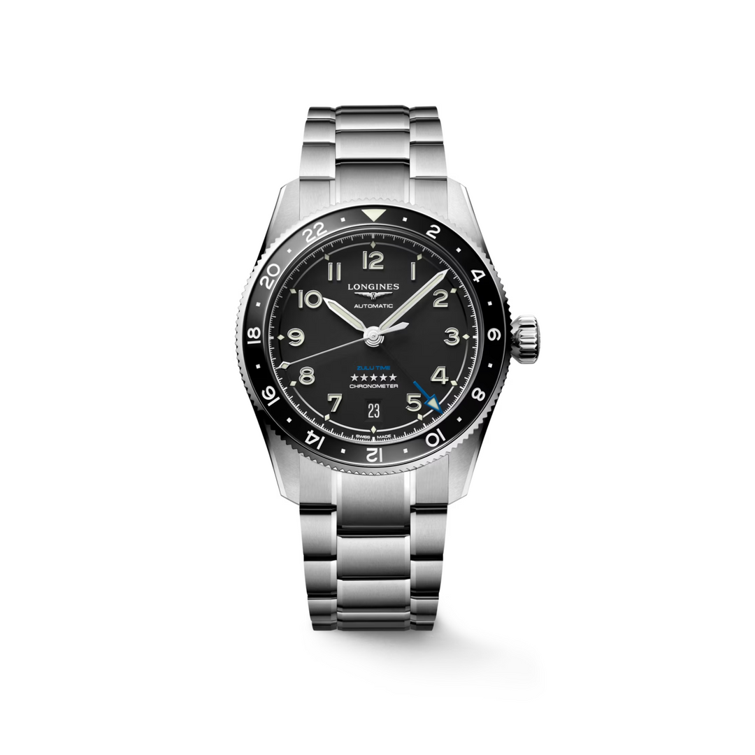 Relógio Longines SPIRIT ZULU TIME L3.802.4.53.6 - Automático 39mm - Unissex