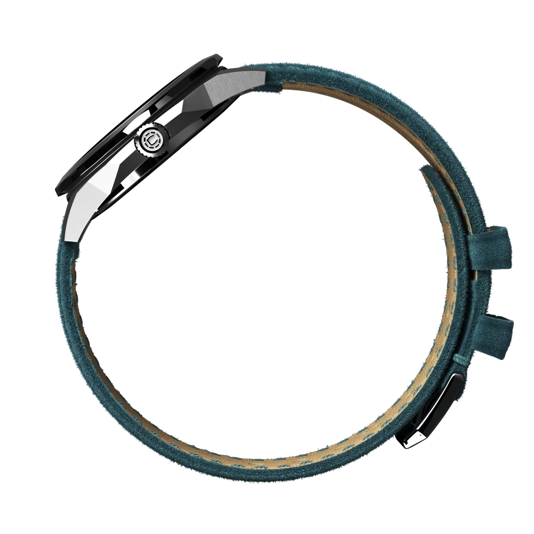 Relógio Circula Steel sports watch Facet Petrol - Suede Strap FS-SV-PP