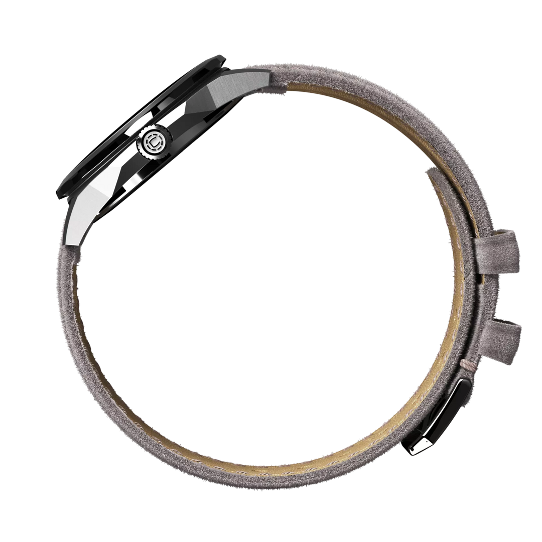 Relógio Circula Steel sports watch Facet Silver - Suede Strap FS-SV-WG
