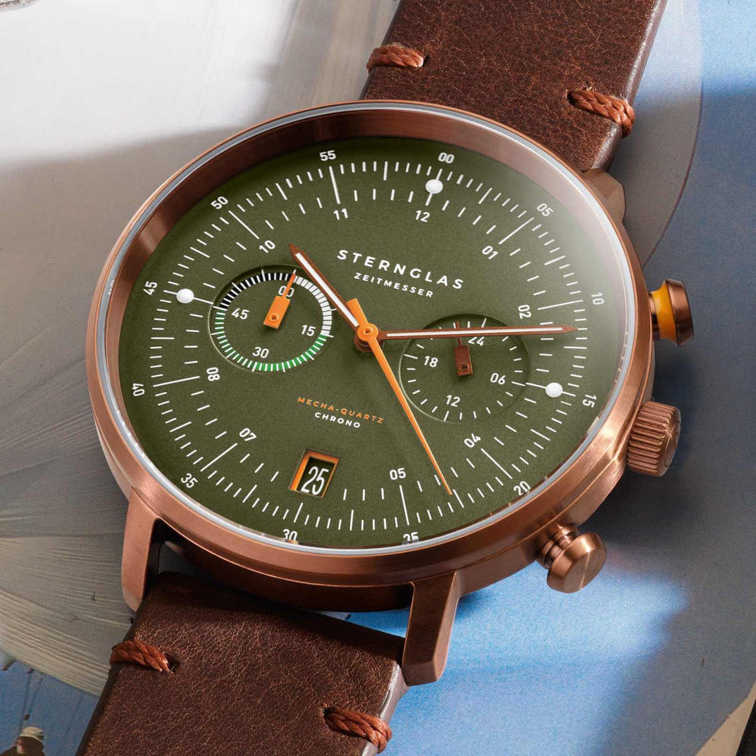 Relógio STERNGLAS Hamburg Chrono 42 mm S01-HC35-VI17 Quartzo