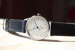 Carregue a imagem no visualizador da Galeria, Relógio NOMOS Glashütte Orion 35mm White Silver-Plated on Leather Strap 309