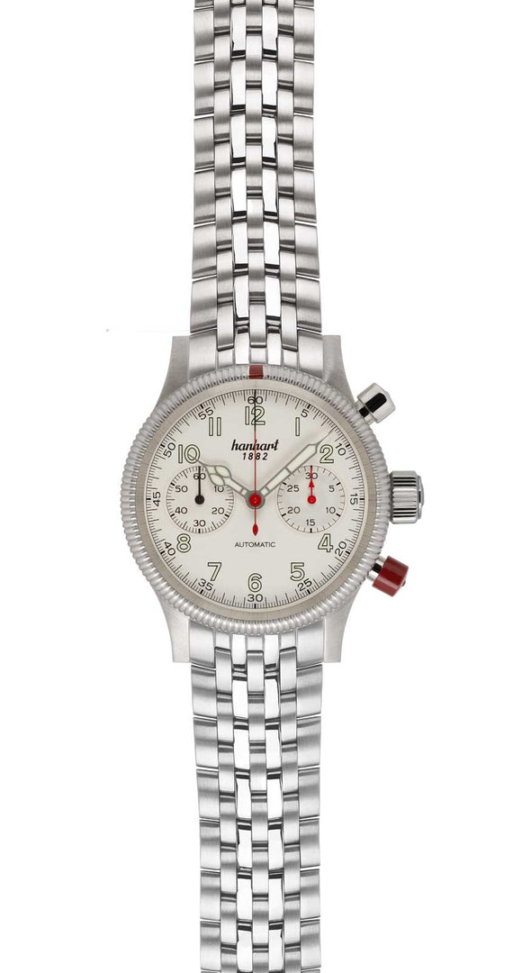 Relógio Hanhart PIONEER Mk II antique white, 40 mm 716.200-6428