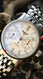 Carregue a imagem no visualizador da Galeria, Relógio Hanhart PIONEER Mk I antique white, 40 mm 714.200-6428