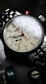 Carregue a imagem no visualizador da Galeria, Relógio Hanhart PIONEER Mk I antique white, 40 mm 714.200-6428