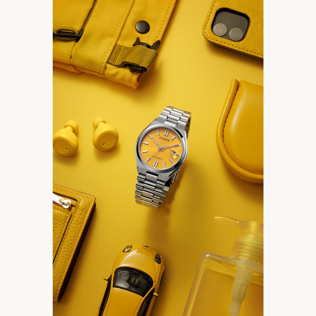 Relógio Citizen Tsuyosa NJ015 Amarelo - Pendulum Relojoaria