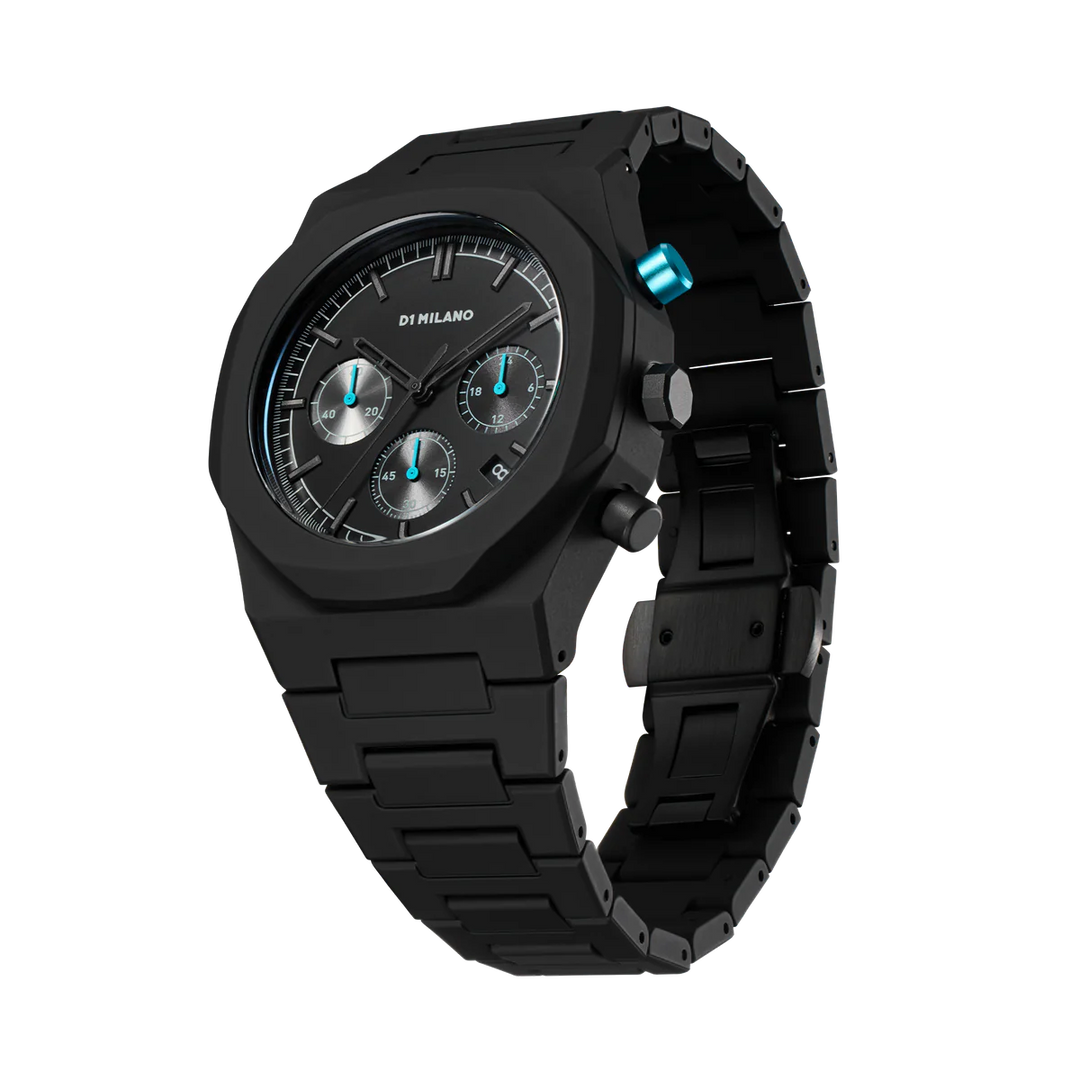 Relógio D1 Milano Charcoal Black Polychrono 40.5mm D1-PHBJ07