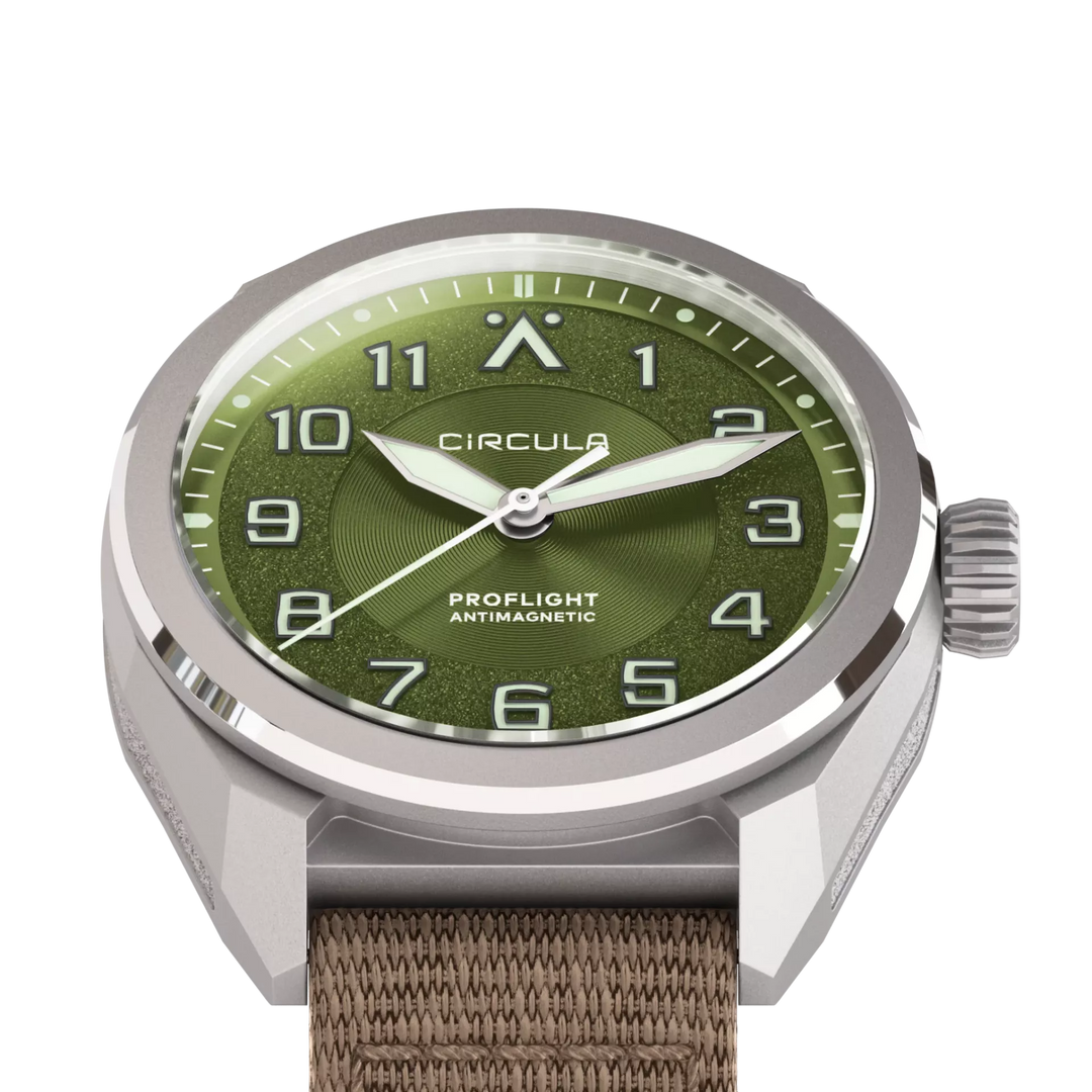 Relógio Circula Pilot watch ProFlight Green PF-SS-PU