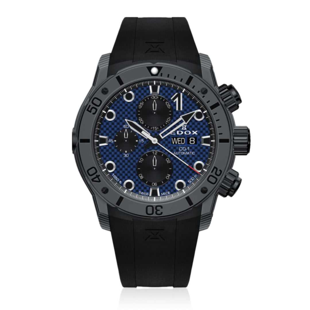 Relógio Edox CO-1 CO-1 Carbon Chronograph Automático Ø 45 mm | 01125-CLNGN-BUNN