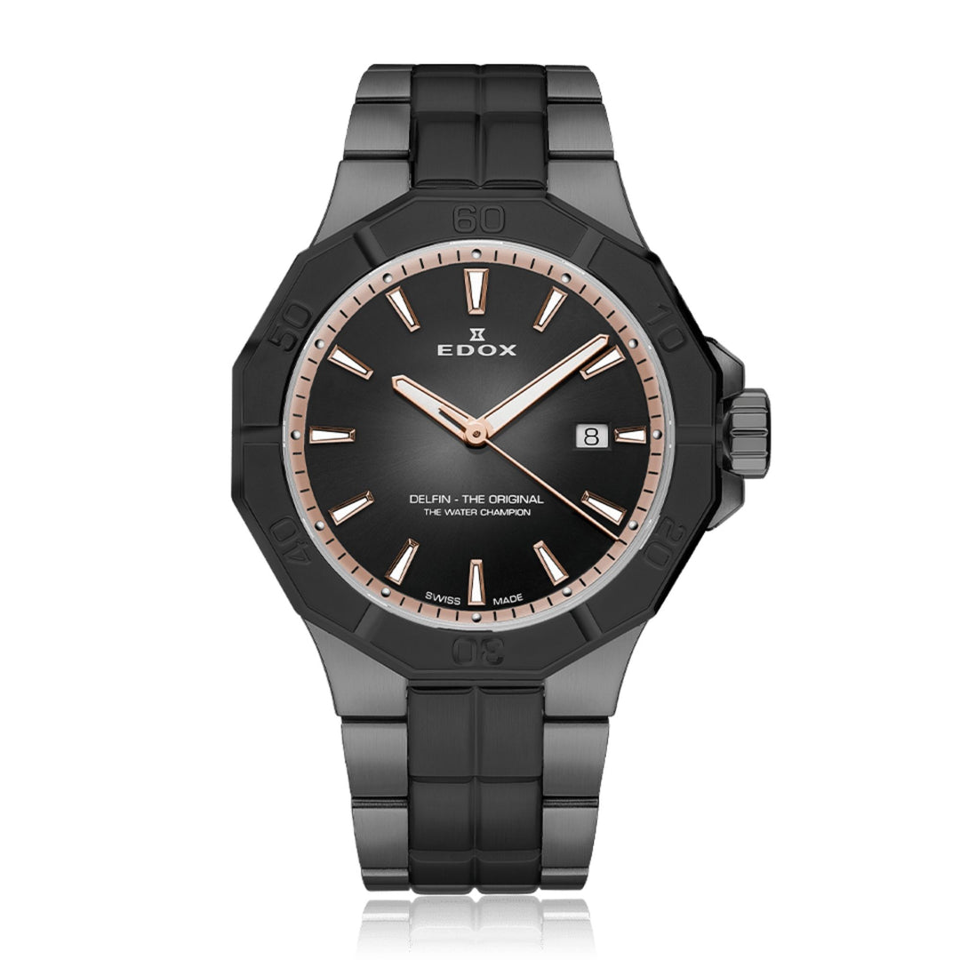 Relógio Edox Delfin The Original Date Ø 43 mm | Quartzo 53021-37GNM-NDR