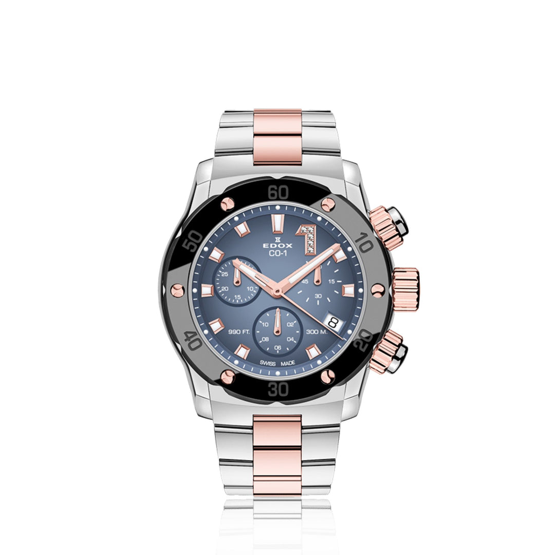 Relógio Edox Feminino CO-1 Chronolady Ø 38 mm | Quartzo 10255-357RM-BUIDR