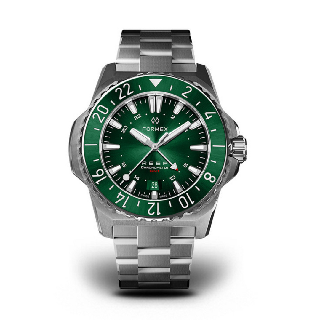 Relógio Formex REEF GMT Automático GMT COSC 300M GREEN 42MM 2202.1.5300.100