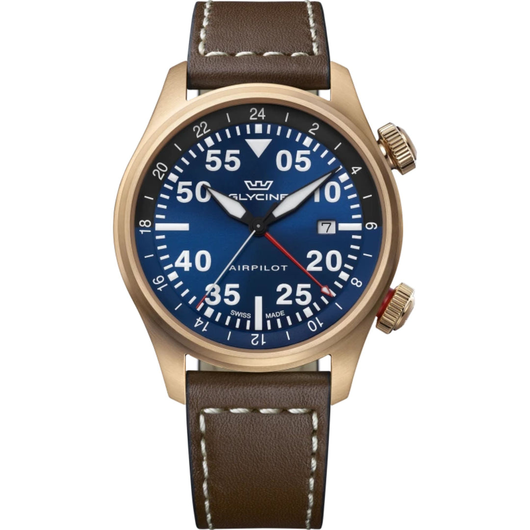 Relógio Glycine AIRPILOT GMT 44 MEN GL0353 - Quartzo 44mm