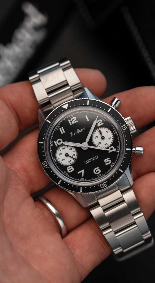 Relógio Hanhart 415 ES Reverse Panda, 39 mm H703.211-6428