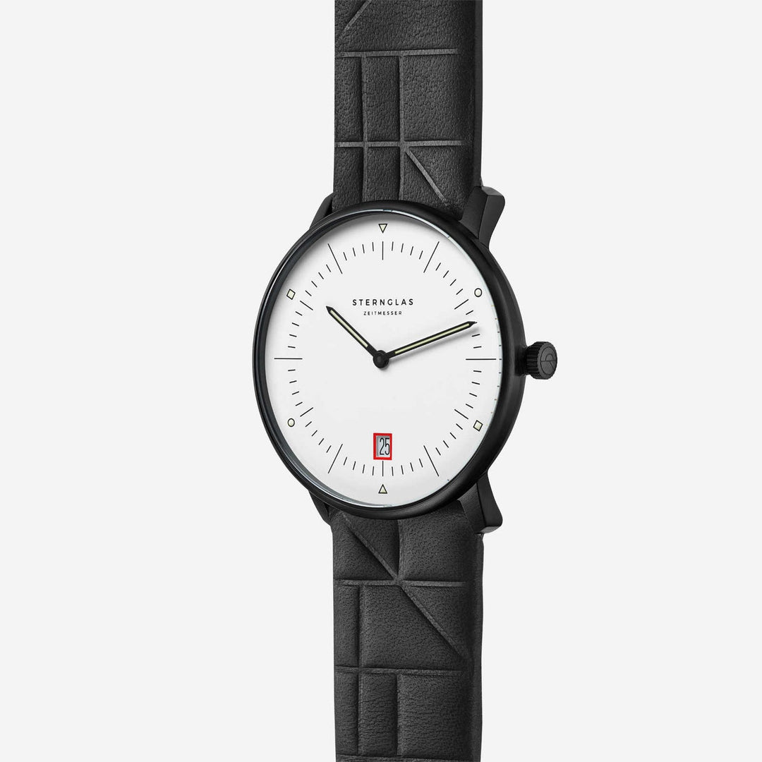 Relógio STERNGLAS Naos Edition Bauhaus III 38 mm S01-NAB15-EB09 Quartz