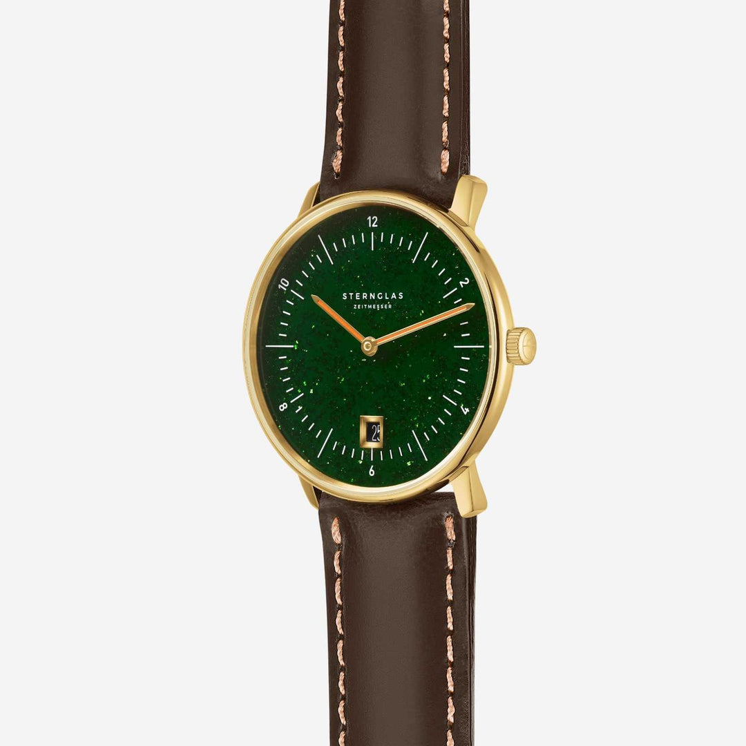 Relógio STERNGLAS Naos Edition Aventurine 38 mm S01-NAN41-BR01 Quartzo