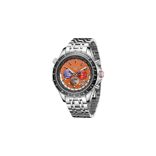 Relógio Swan & Edgar World Timer Mechanical Quartz Orange