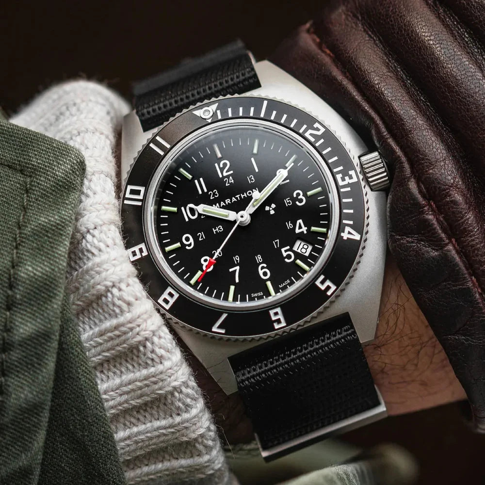 Relógio Marathon Pilot's Navigator with Date & Tritium 41mm Quartzo