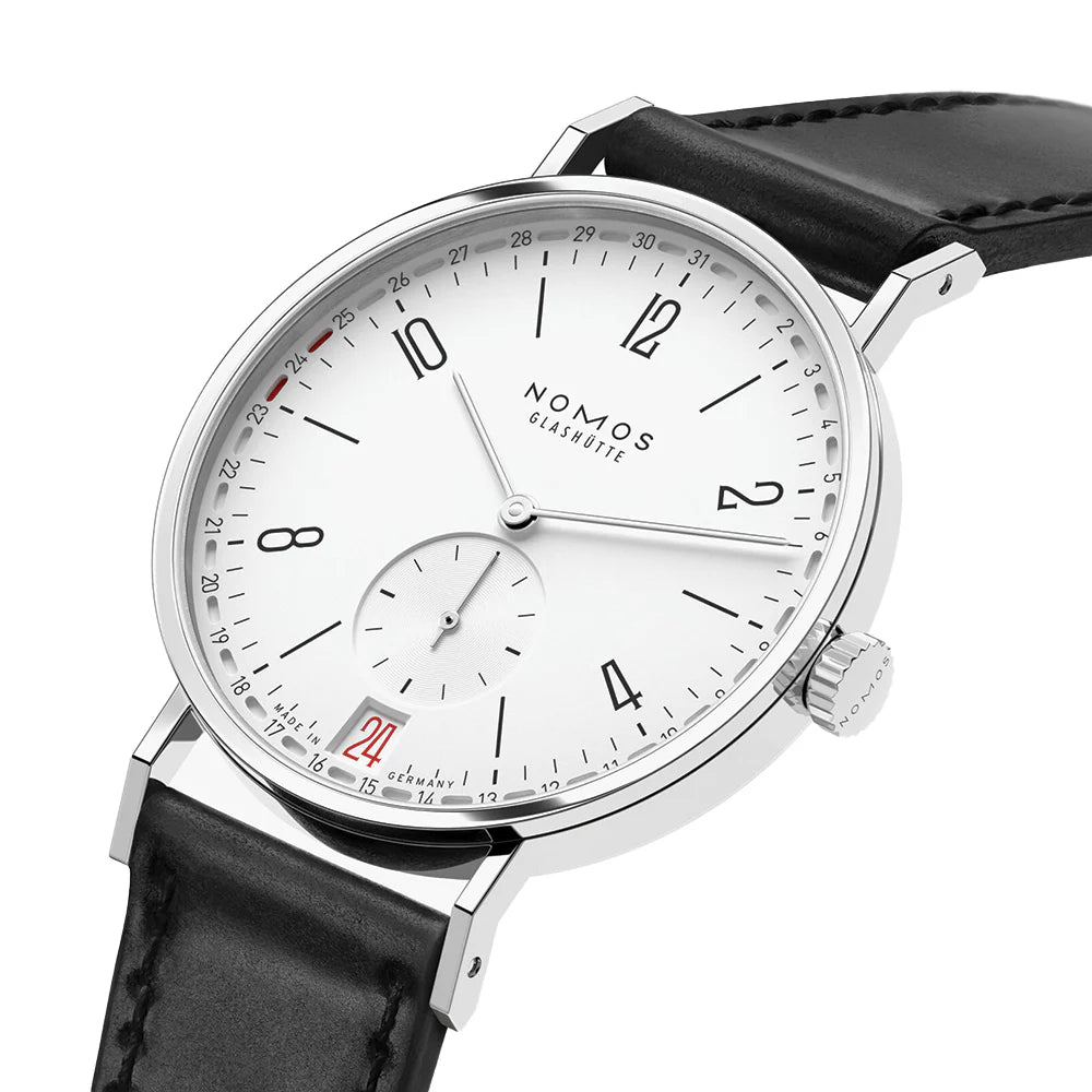 Relógio NOMOS Glashütte Tangente 2Date 37.5mm Silver on Leather Strap 135