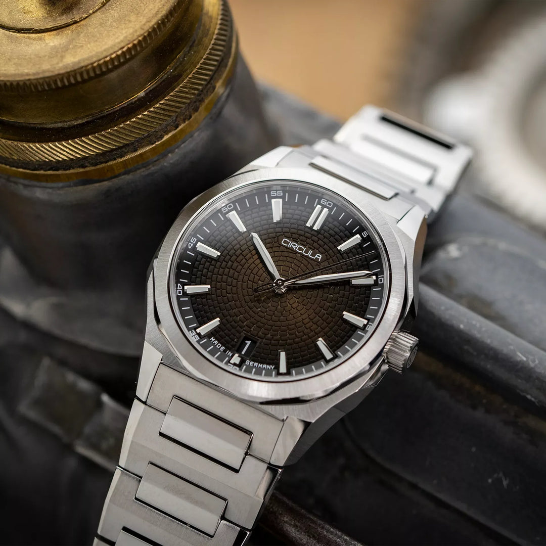 Relógio Circula Steel sports watch Facet Brown - Steel Strap with Extension Folding Clasp FS-SV-UU-SF-AE