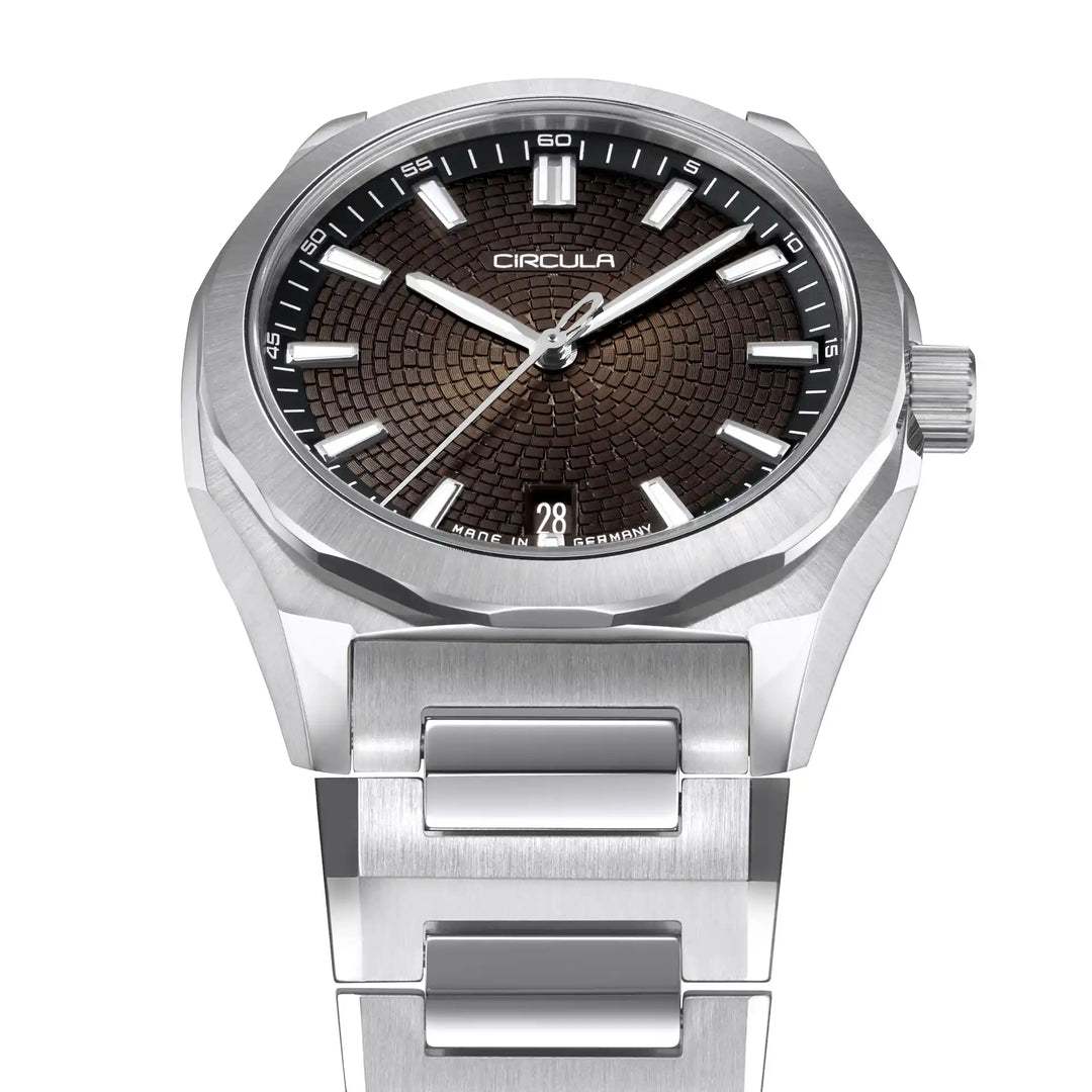 Relógio Circula Steel sports watch Facet Brown - Steel Strap with Extension Folding Clasp FS-SV-UU-SF-AE