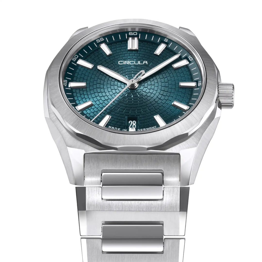 Relógio Circula Steel sports watch Facet Petrol - Steel Strap with Butterfly Clasp FS-SV-PP-SF-AB