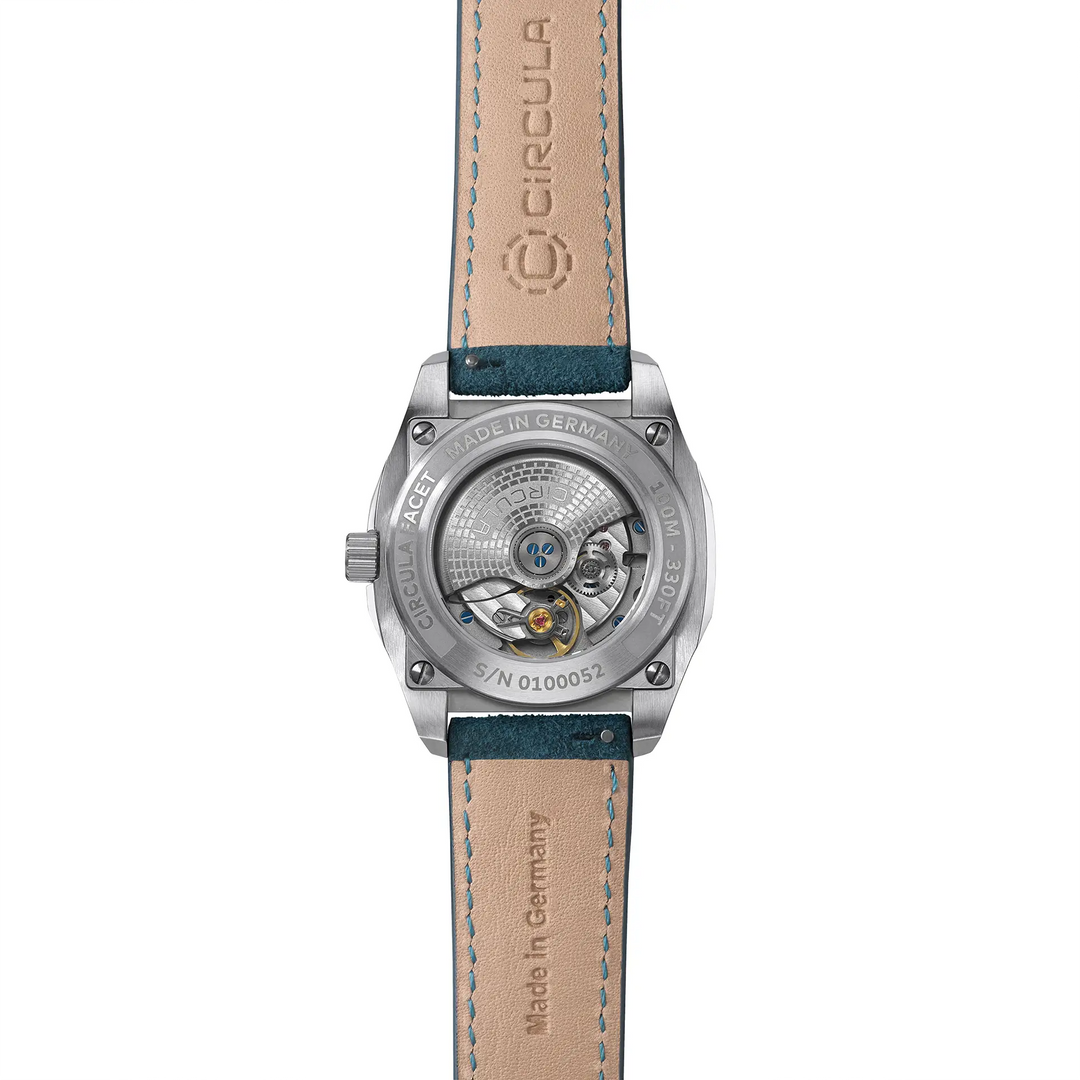Relógio Circula Steel sports watch Facet Petrol - Suede Strap FS-SV-PP