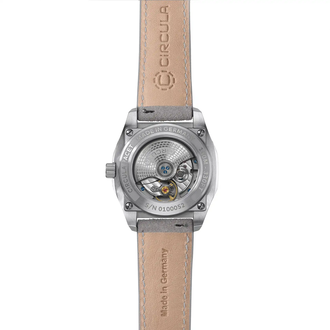 Relógio Circula Steel sports watch Facet Silver - Suede Strap FS-SV-WG