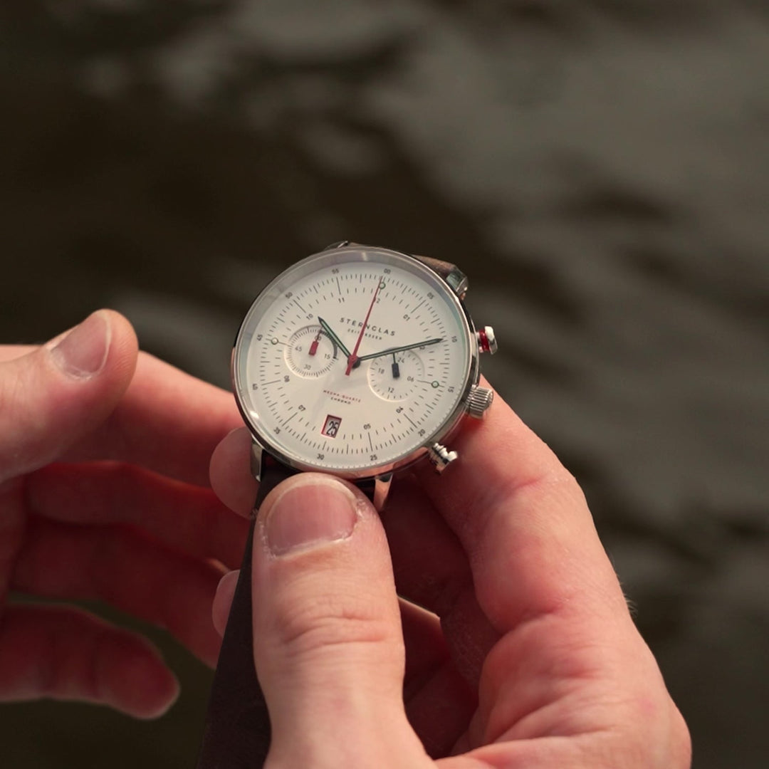 Relógio STERNGLAS Hamburg Chrono 42 mm S01-HC10-VI11 Quartz