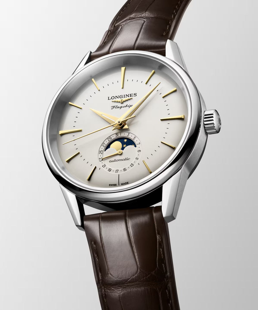 Relógio Longines FLAGSHIP HERITAGE MOONPHASE L4.815.4.78.2 - Automático 38,5mm