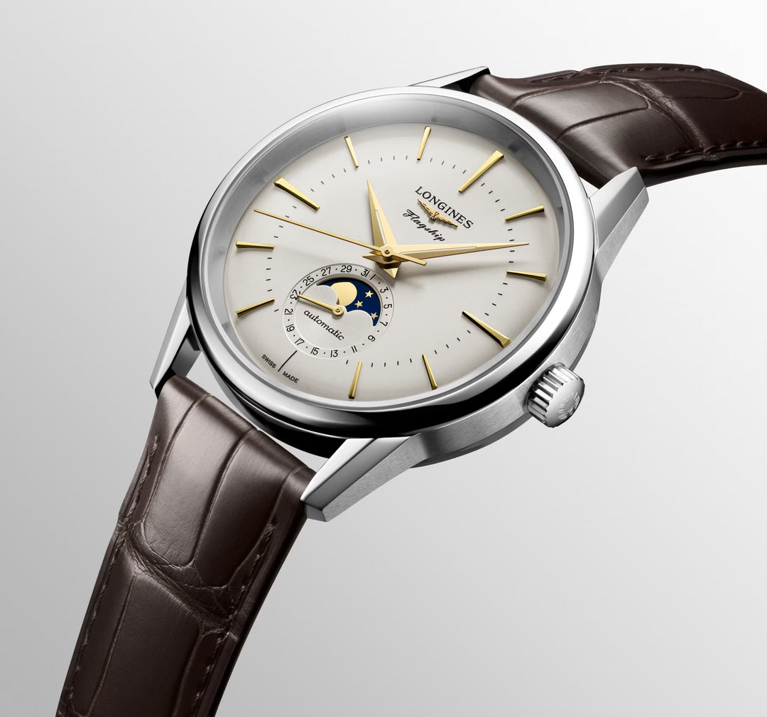 Relógio Longines FLAGSHIP HERITAGE MOONPHASE L4.815.4.78.2 - Automático 38,5mm