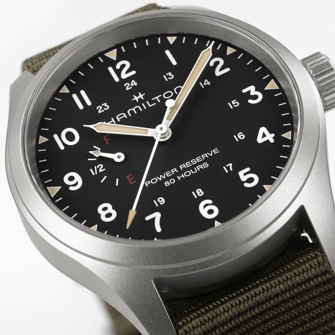 Relógio Hamilton Khaki Field Mechanical Power Reserve 40mm H69509930